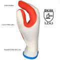 Construction 7G/10G Poly/cotton Knit Laminated Latex Rubber Palm Coated Gardening Safety Work Gloves